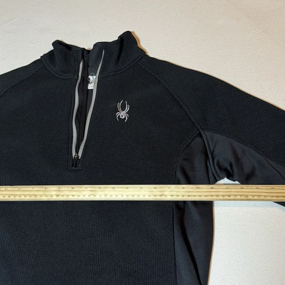 SPYDER Mens Black Quarter Zip Pullover High Neck Sweater‎ Activewear Size Medium